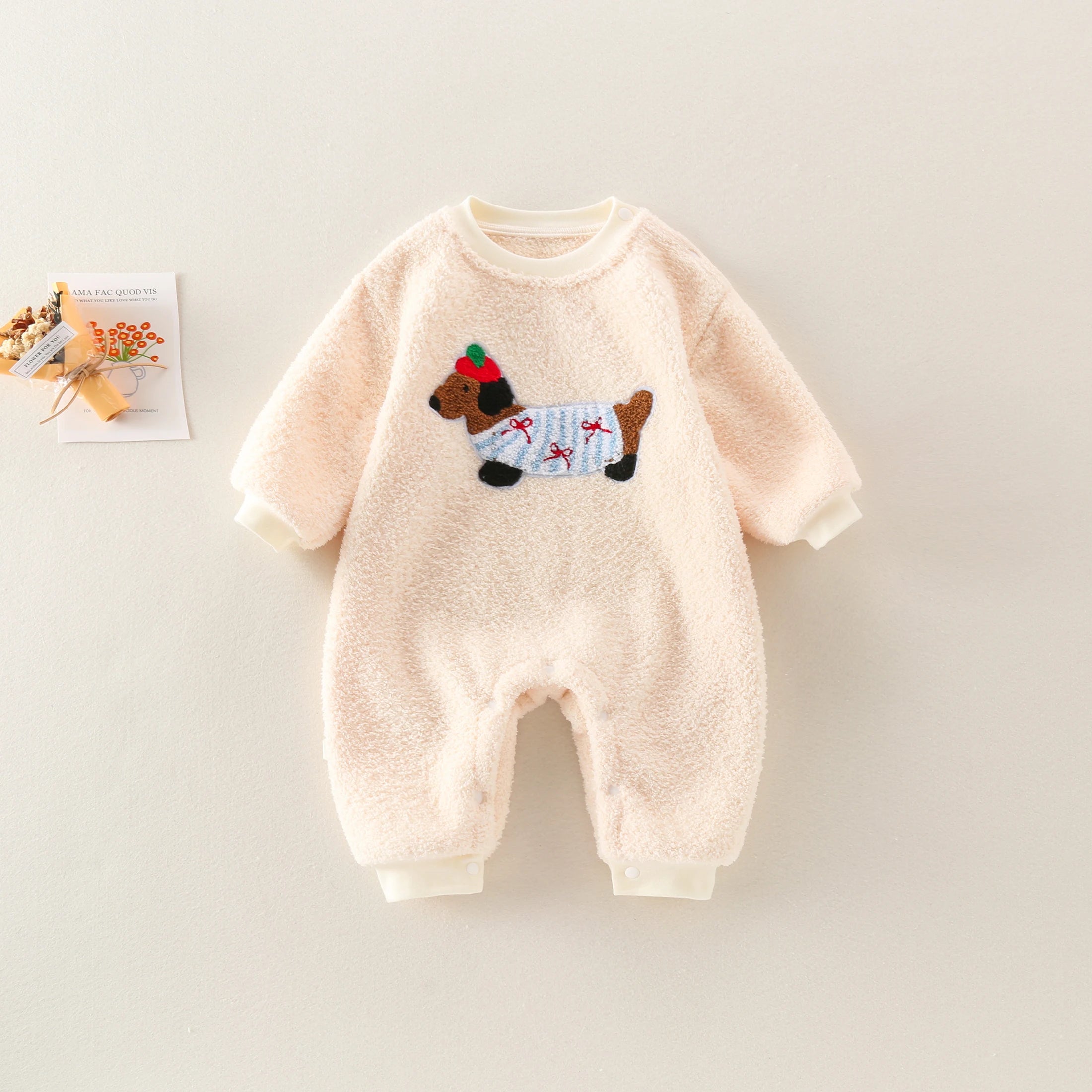 Milo Dog Embroidery Fleece Jumpsuit